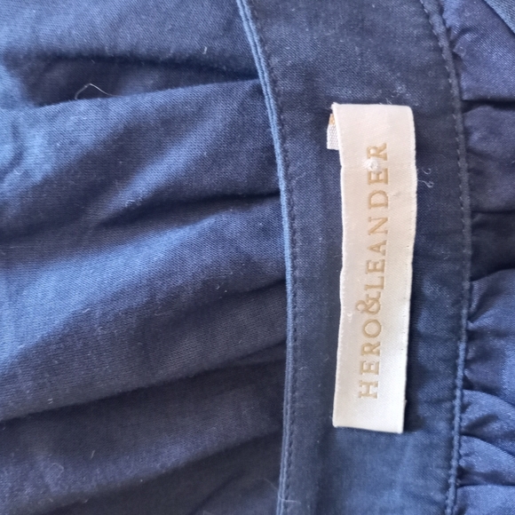 Anthropologie Hero & Leander Silk Cotton Upper Deck Coastal Casual Pleated Dress - Picture 9 of 12